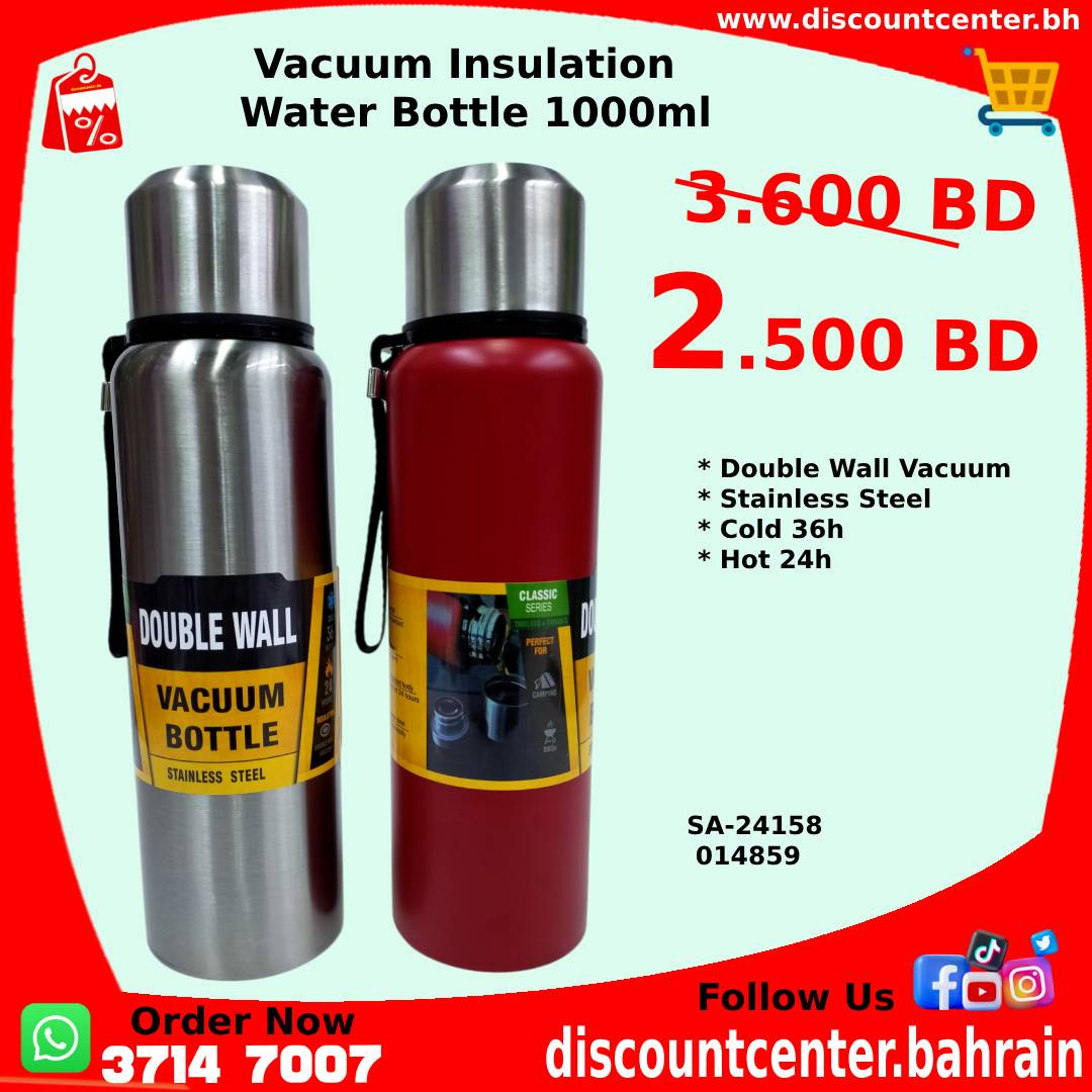 Vacuum Insulation Water Bottle 1000 ml