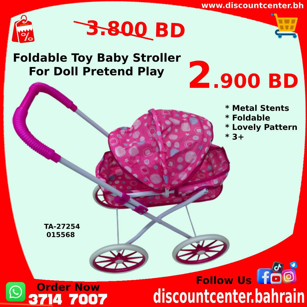 Foldable Toy Baby Stroller For Doll Play